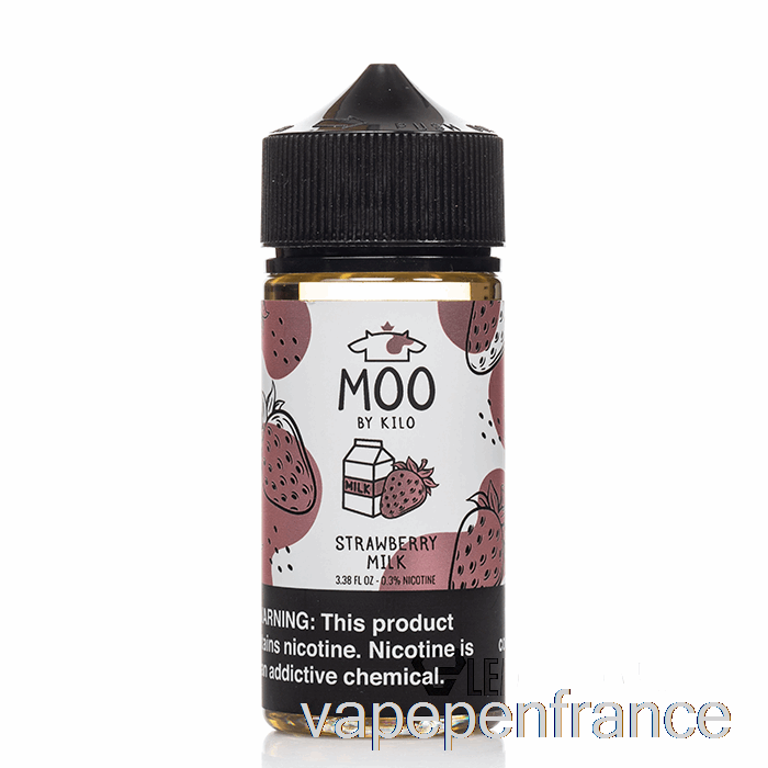 Lait De Fraise - E-liquides Moo - Stylo Vape 100ml 0mg